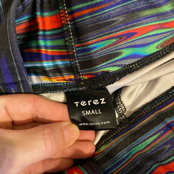 EUC Terez Leggings black psychedelic print SZ S - Picture 3 of 5